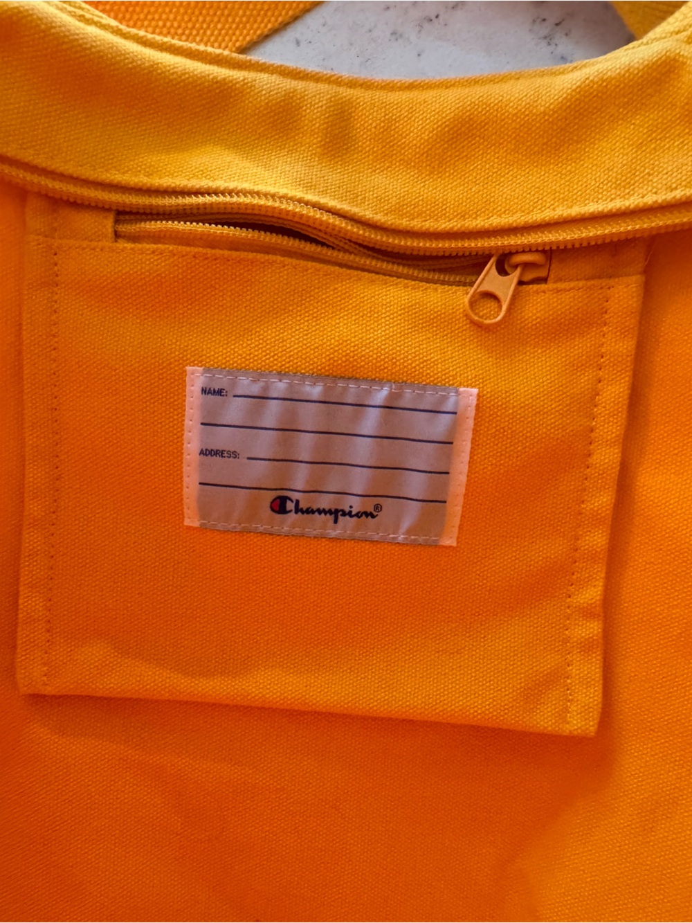 Champion Urban Outfitters 
Exclusive Canvas Zip Tote Bag Yellow book bag school - Picture 9 of 16